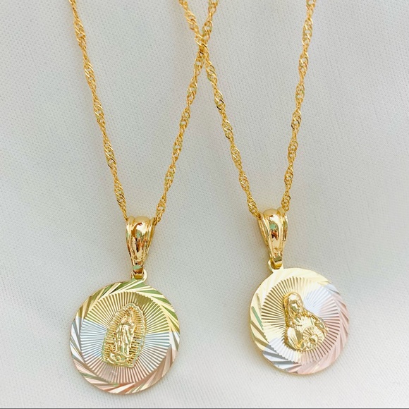 Virgin Mary Necklace, Jesus Christ Necklace - Picture 1 of 7